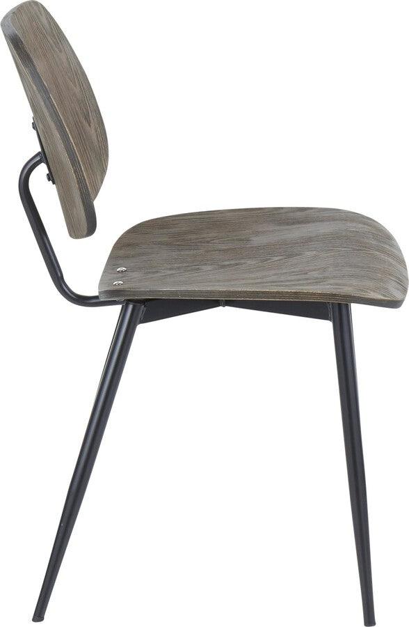 Lumisource Living Room Sets - Wilson Chair 30.25" Black Metal & Espresso Wood (Set of 2)