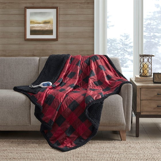 Olliix.com Heated Blankets - Oversized Mink to Berber Heated Throw Red