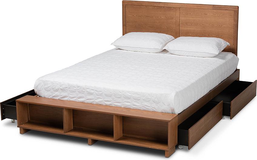 Wholesale Interiors Beds - Tamsin Queen Storage Bed Ash Walnut
