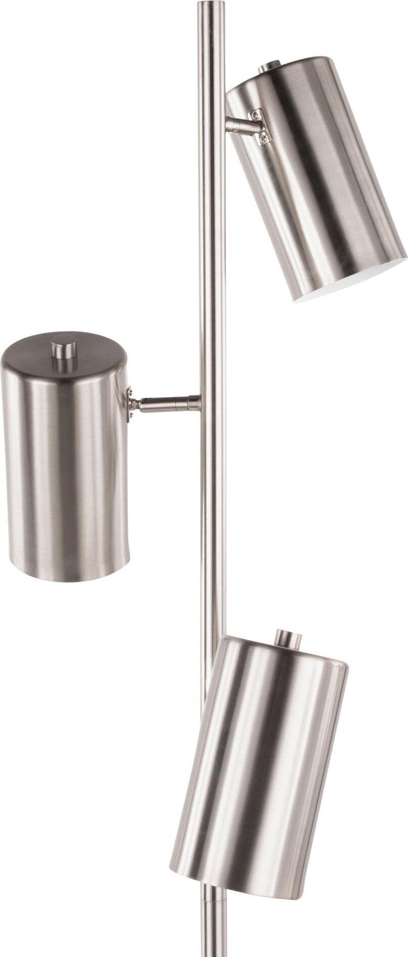 Lumisource Floor Lamps - Cannes Floor Lamp Brushed Stainless Steel