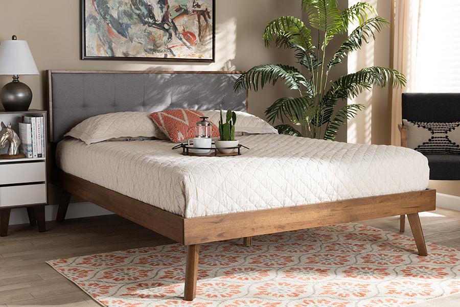 Wholesale Interiors Beds - Alke Full Bed Light Gray & Walnut