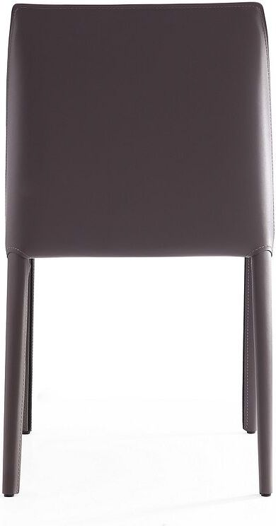 Manhattan Comfort Dining Chairs - Paris Grey Saddle Leather Dining Chair (Set of 2)