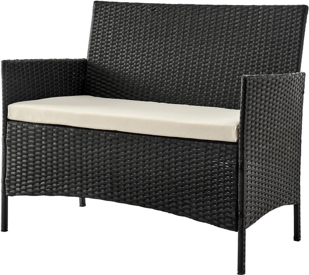 Manhattan Comfort Outdoor Conversation Sets - Imperia Patio 4- Person Conversation Set with Coffee Table with Cream Cushions