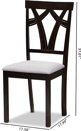 Wholesale Interiors Dining Chairs - Sylvia Modern and Contemporary Grey Fabric Upholstered and Dark Brown Finished Dining