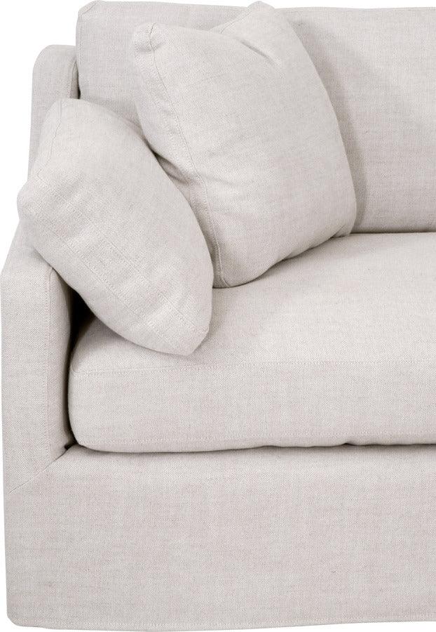 Essentials For Living Sectional Sofas - Lena Modular Slope Arm Slipcover 2-Seat Left Arm Sofa Bisque, Espresso