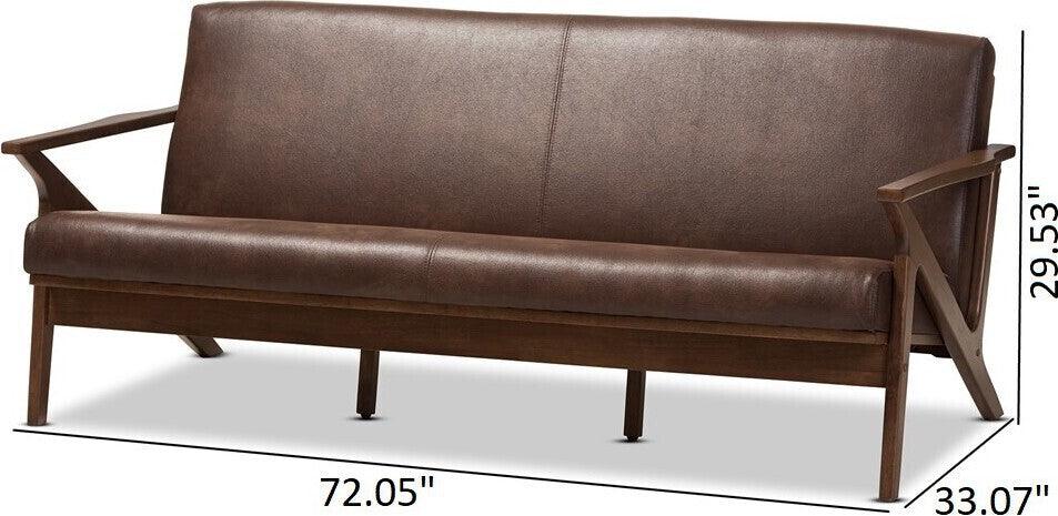 Wholesale Interiors Sofas & Couches - Bianca Sofa Walnut & Dark Brown
