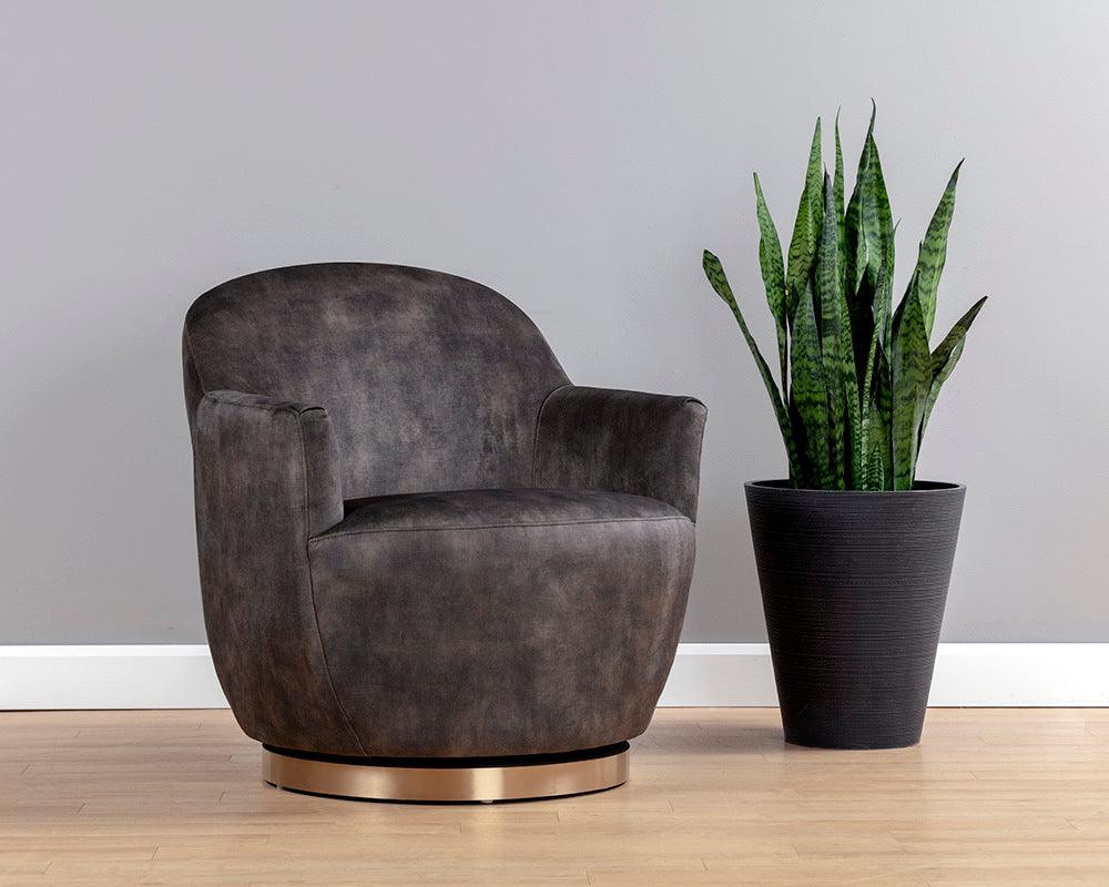 SUNPAN Accent Chairs - Casey Swivel Lounge Chair Nono Shitake