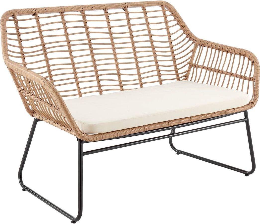 Manhattan Comfort Outdoor Conversation Sets - Antibes 2.0 Patio 4- Person Conversation Set with Coffee Table with Cream Cushions