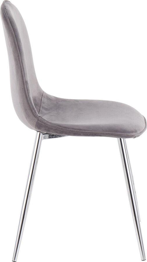 Lumisource Living Room Sets - Pebble Chair 35" Chrome & Gray Velvet (Set of 2)