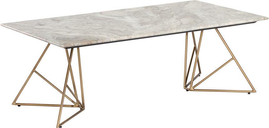 SUNPAN Coffee Tables - Ursula Coffee Table Gray & Antique Brass