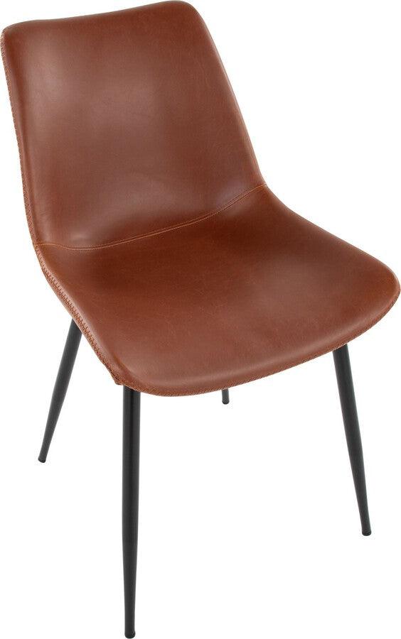 Cognac leather on sale dining chairs