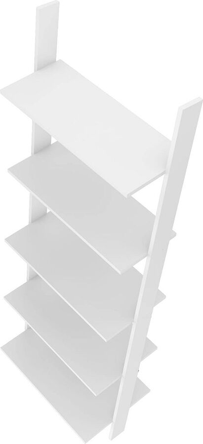 Manhattan Comfort Bookcases & Display Units - Cooper 5-Shelf Floating Ladder Bookcase in White