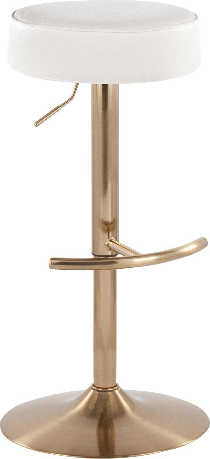 Lumisource Barstools - Velvet Dot Barstool Gold & White