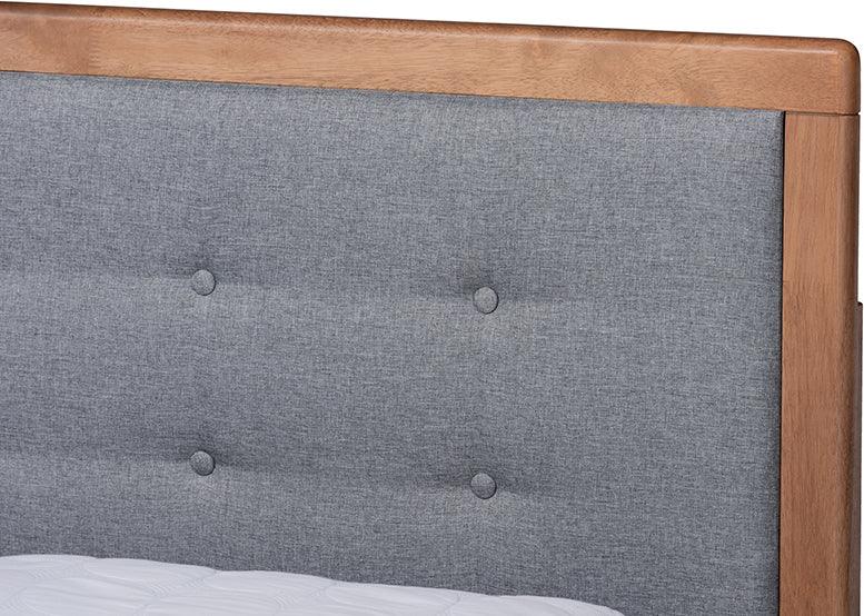 Wholesale Interiors Beds - Lene Queen Storage Bed Ash walnut & grey