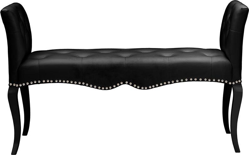 Wholesale Interiors Benches - Kristy Modern and Contemporary Black Faux Leather Classic Seating Bench Black