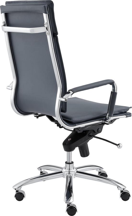 Euro Style Task Chairs - Gunar Pro High Back Office Chair Blue & Chrome