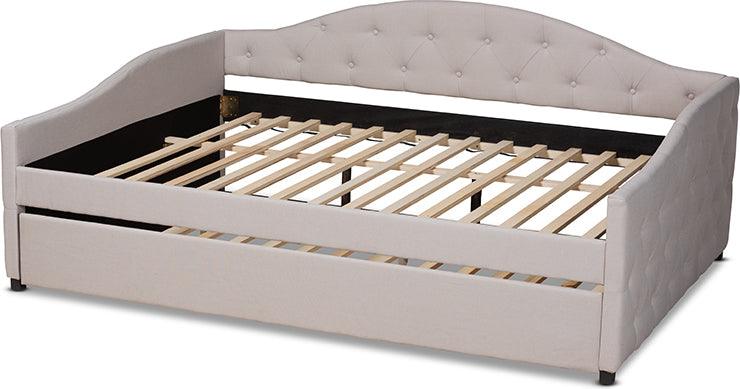 Wholesale Interiors Daybeds - Becker Beige Queen Size Daybed with Trundle