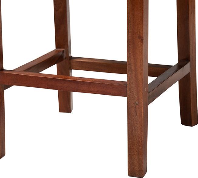 Wholesale Interiors Barstools - Racquel Modern Bohemian Natural Rattan And Mahogany Wood Counter Stool