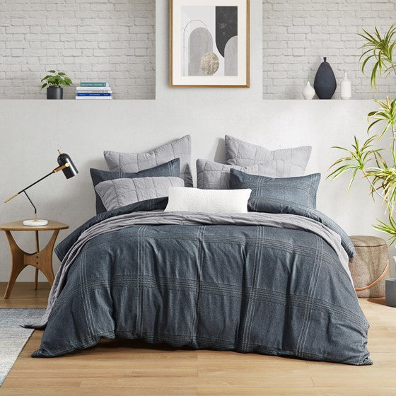 Olliix.com Duvet & Duvet Sets - 3 Piece Duvet Set Charcoal Cal King