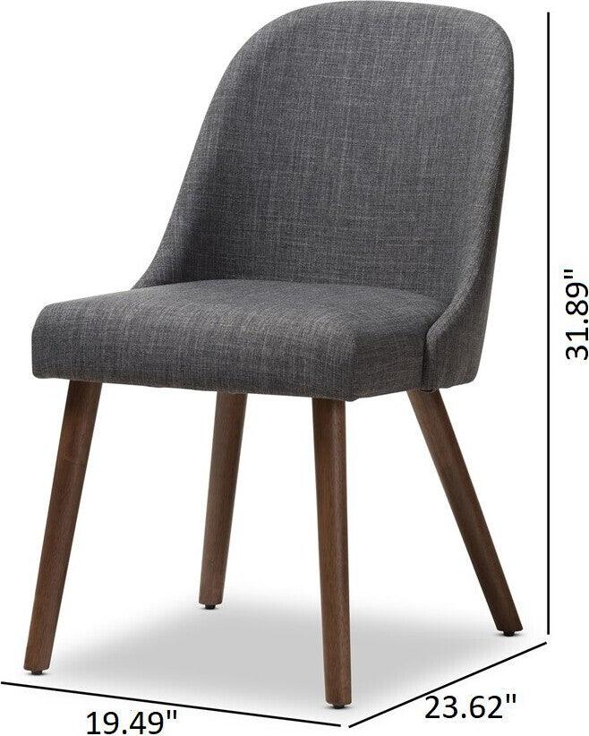 Wholesale Interiors Dining Chairs - Cody Dining Chair Dark Gray & Walnut (Set of 2)