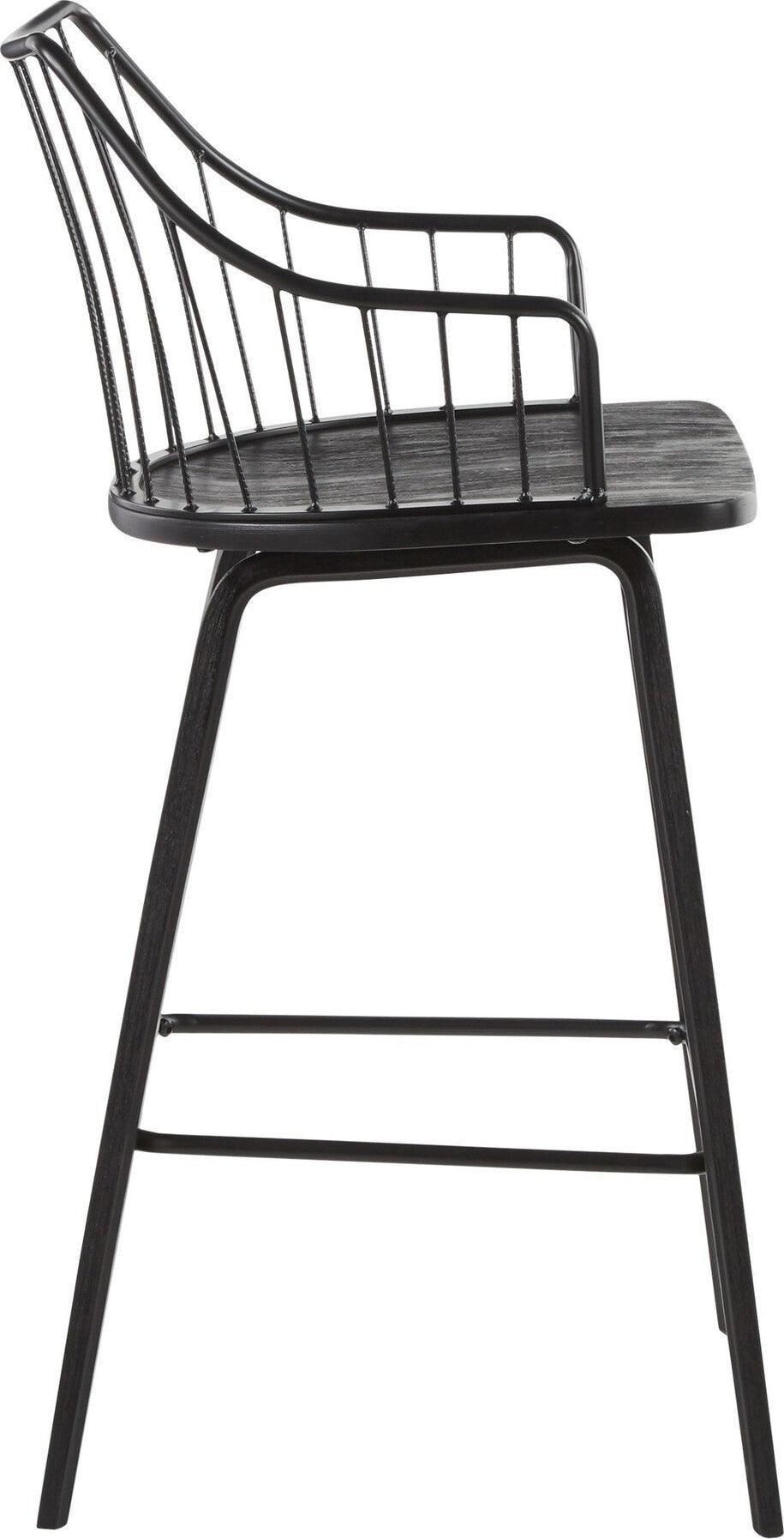 Lumisource Barstools - Winston Counter Stool Black & Black
