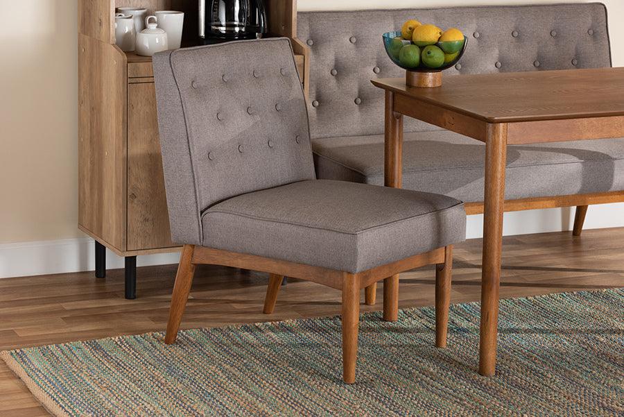 Wholesale Interiors Dining Chairs - Riordan Mid-Century Dining Chair Gray & Walnut Brown