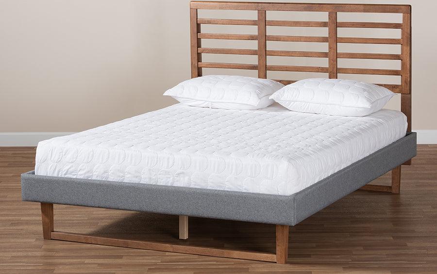 Wholesale Interiors Beds - Rina King Bed Dark Gray & Ash walnut