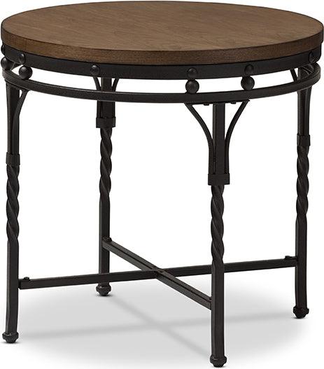Wholesale Interiors Side & End Tables - Austin Vintage Industrial Antique Bronze Round End Table