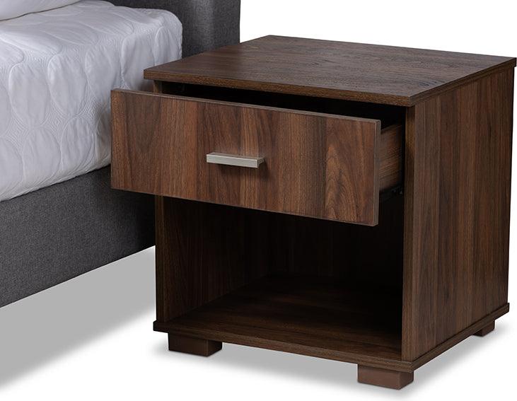 Wholesale Interiors Bedroom Sets - Maren Queen Bed with 2 Nightstands Gray & Walnut