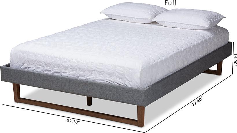 Wholesale Interiors Beds - Liliya Queen Bed Dark Gray & Walnut