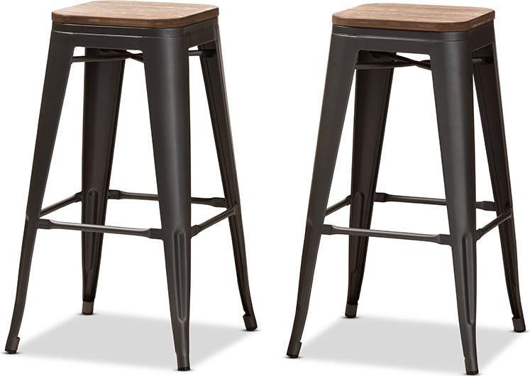 Wholesale Interiors Barstools - Henri 30" H Bar Stool Gun Metal (Set of 2)