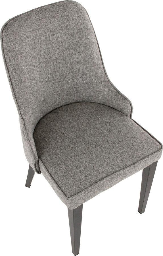Lumisource Dining Chairs - Nueva Contemporary Accent/Dining Chair in Black Metal and Grey Fabric - Set of 2