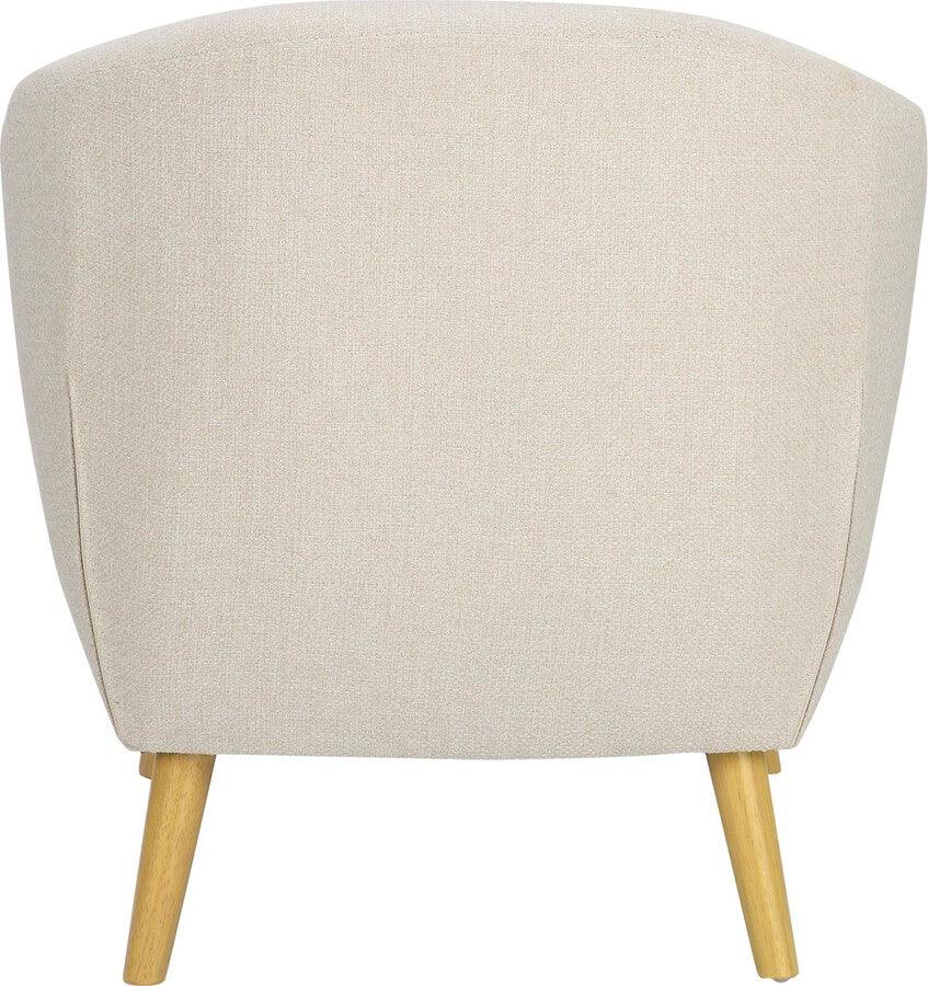 Lumisource Accent Chairs - Rockwell Accent Chair & Ottoman In Cream Fabric