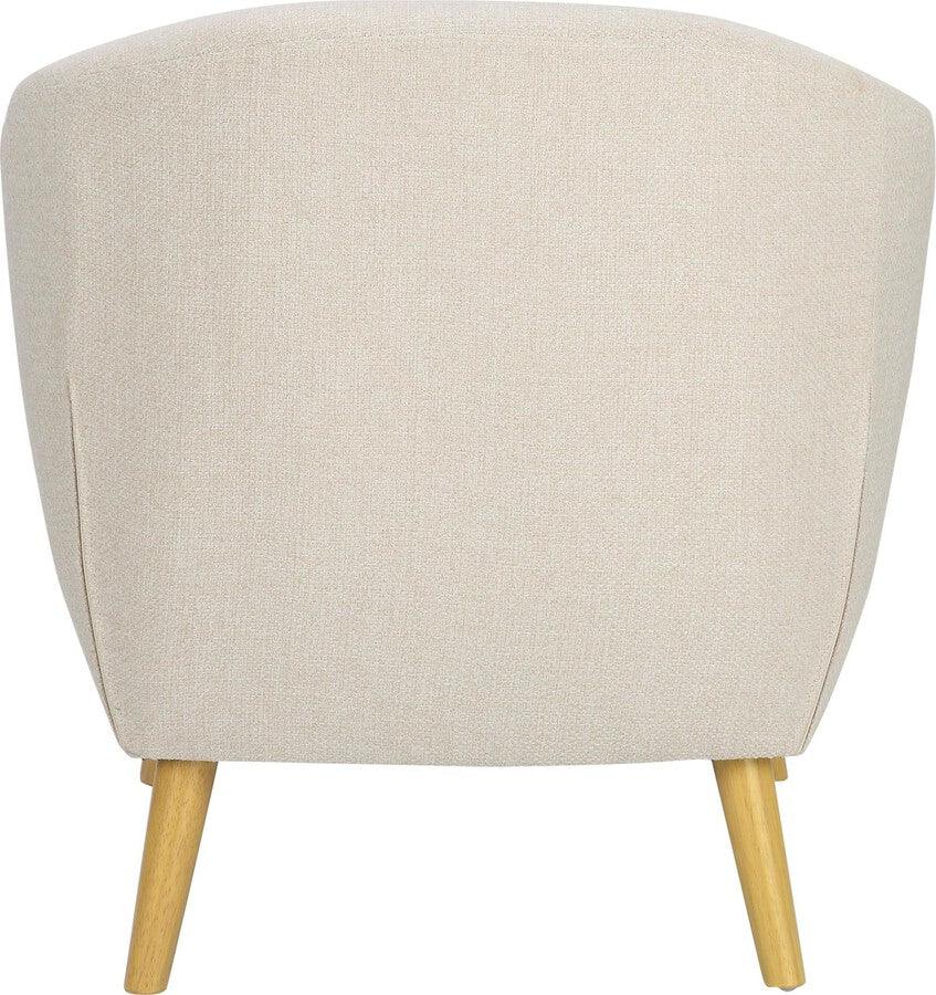 Lumisource Accent Chairs - Rockwell Accent Chair & Ottoman In Cream Fabric