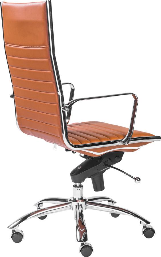 Euro Style Task Chairs - Dirk High Back Office Chair Cognac