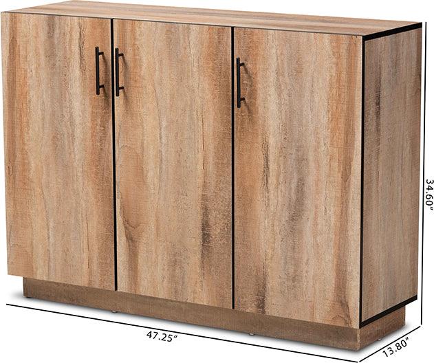 Wholesale Interiors Buffets & Sideboards - Patton Natural Oak Finished Wood 3-Door Dining Room Sideboard Buffet