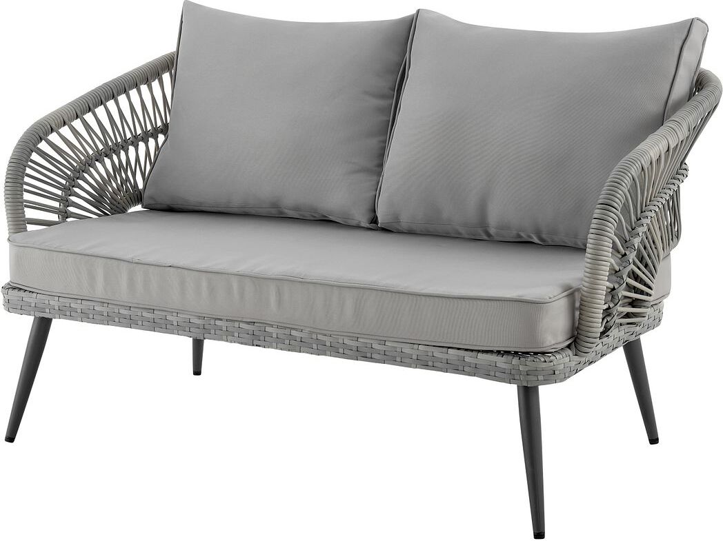 Manhattan Comfort Outdoor Conversation Sets - Riviera Patio 4- Person Conversation Set with Coffee Table with Cream Cushions