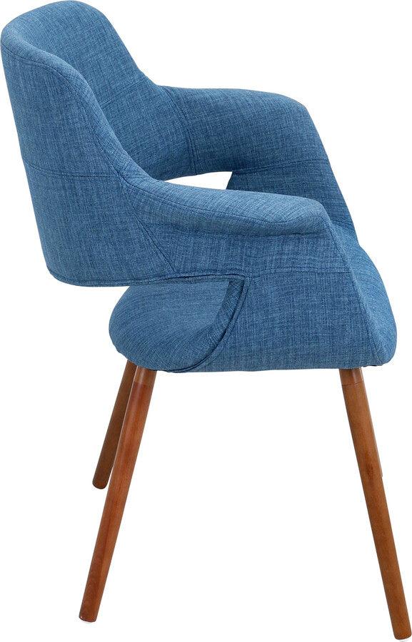 Lumisource Dining Chairs - Vintage Flair Chair 33" Walnut & Blue
