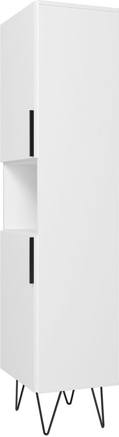 Manhattan Comfort Bookcases & Display Units - Beekman 17.51 Narrow Bookcase Cabinet in White