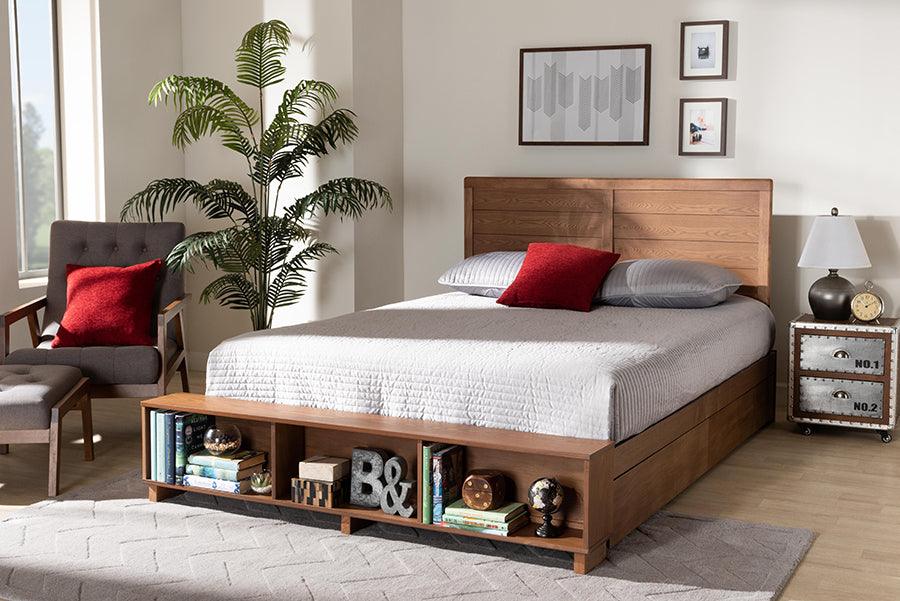 Wholesale Interiors Beds - Alba Full Storage Bed Ash Walnut
