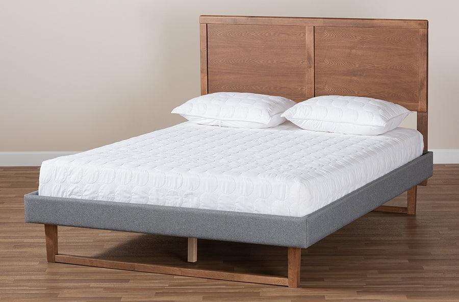 Wholesale Interiors Beds - Allegra Queen Bed Dark Gray & Ash walnut