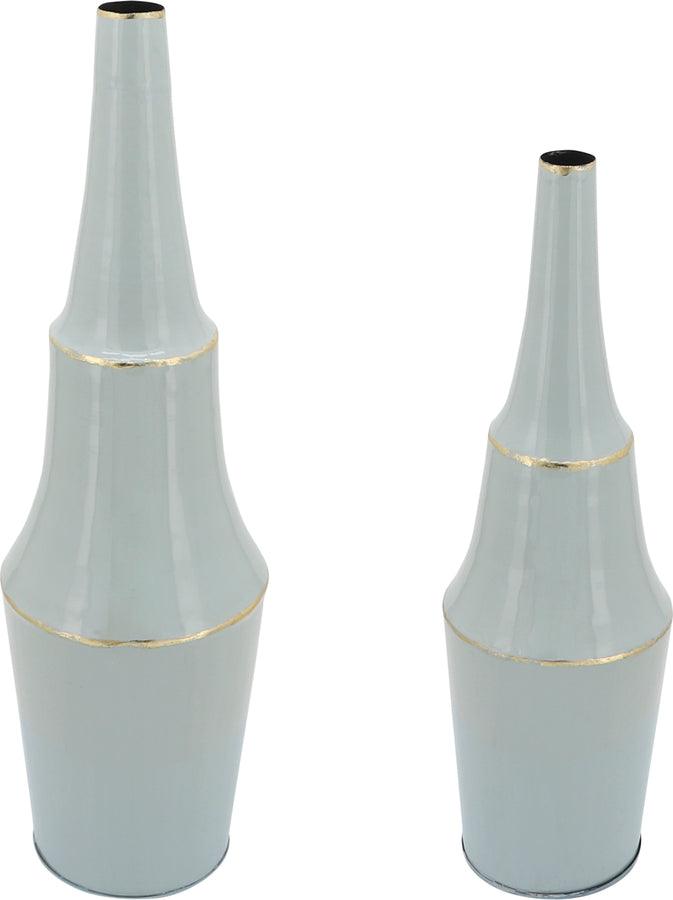 Sagebrook Home Vases - Metal 33"H Vase W/ Gold Trims Gray