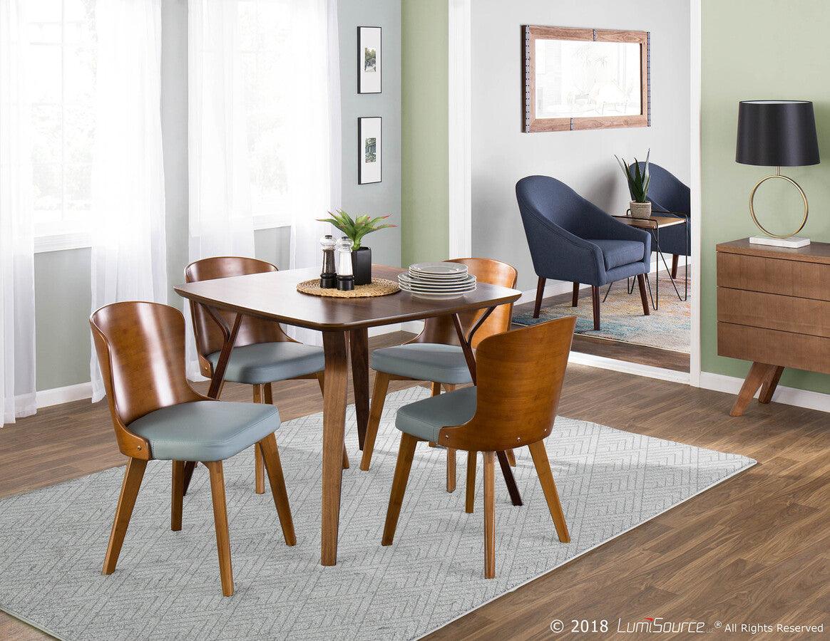 Lumisource Dining Chairs - Bocello Chair 31" Walnut Bamboo & Gray PU