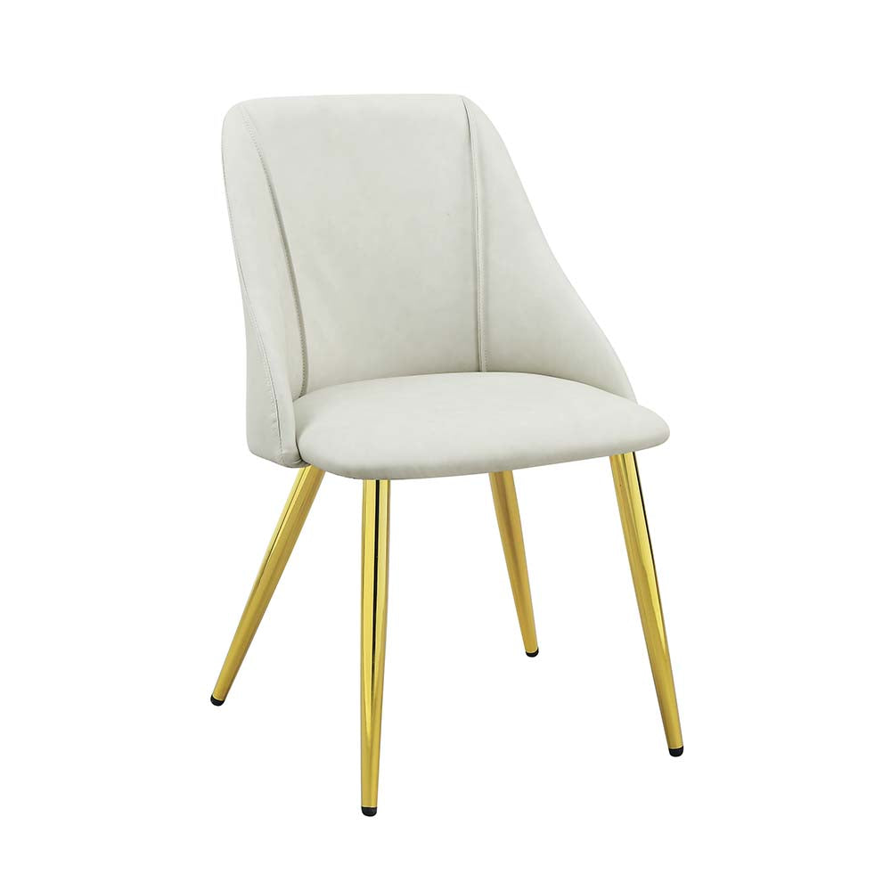 ACME Dining Chairs - ACME Gaines Side Chair(Set-2), White PU