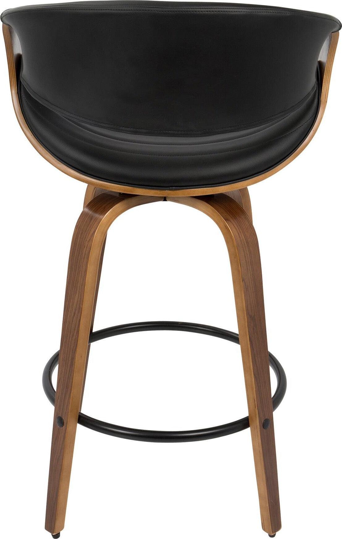 Lumisource Barstools - Symphony Counter Stool Walnut & Black (Set of 2)