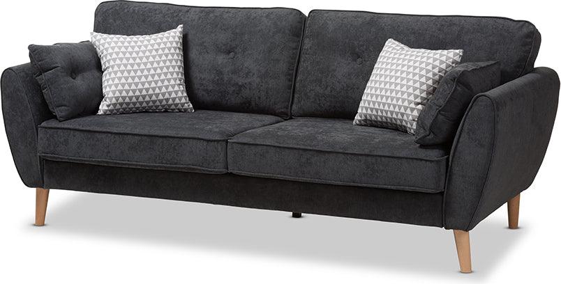 Wholesale Interiors Sofas & Couches - Miranda Mid-Century Modern Dark Grey Fabric Upholstered Sofa