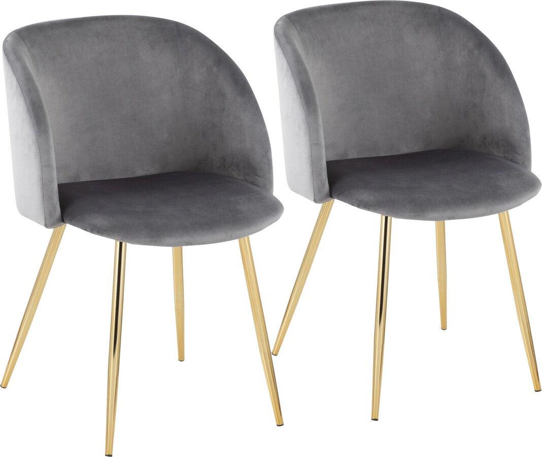 Lumisource Living Room Sets - Fran Chair 32" Gold Steel & Silver Velvet (Set of 2)