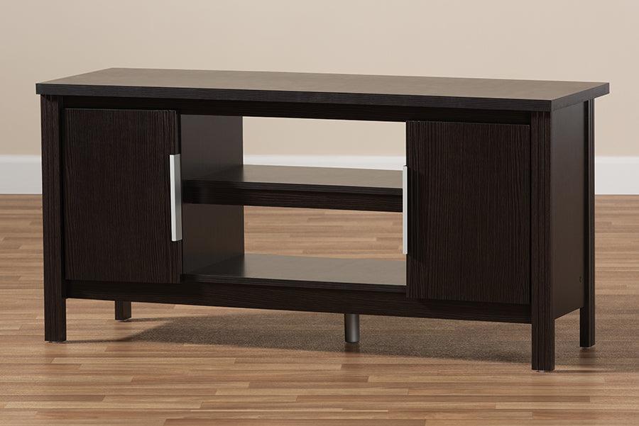 Wholesale Interiors TV & Media Units - Marley Modern and Contemporary Wenge Brown Finished TV Stand Wenge Dark Brown