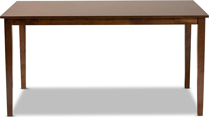 Wholesale Interiors Dining Tables - Eveline Modern and Contemporary Walnut Brown Finished Rectangular Wood Dining Table