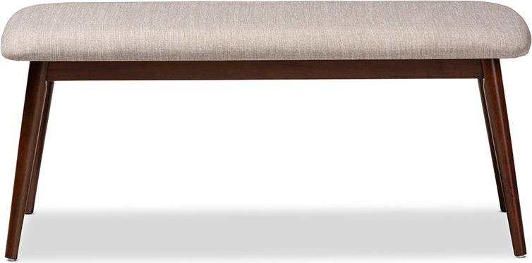 Wholesale Interiors Benches - Flora Light Grey Walnut Wood Dining Bench